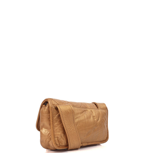 Chanel Shoulder Bag Vintage Shoulder Bag in Metallic, Calfskin Leather — Side View
