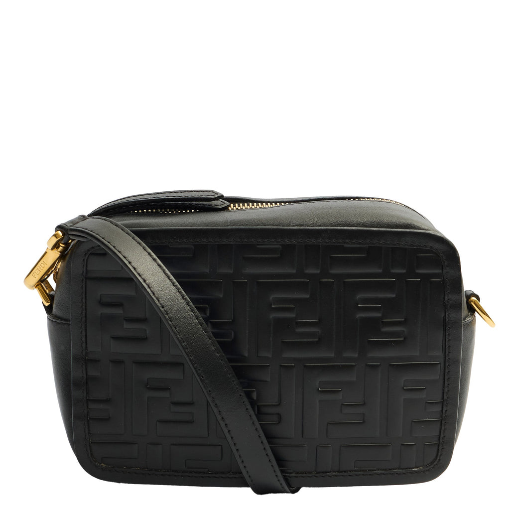Fendi Cross Body Crossbody in Black, Leather — Front View