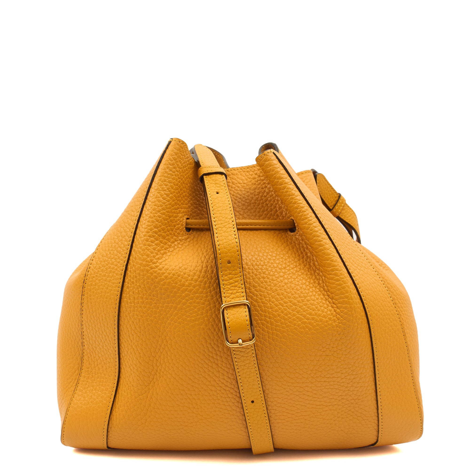 Mulberry Tote Millie Tote in Yellow, Calfskin Leather — Back View