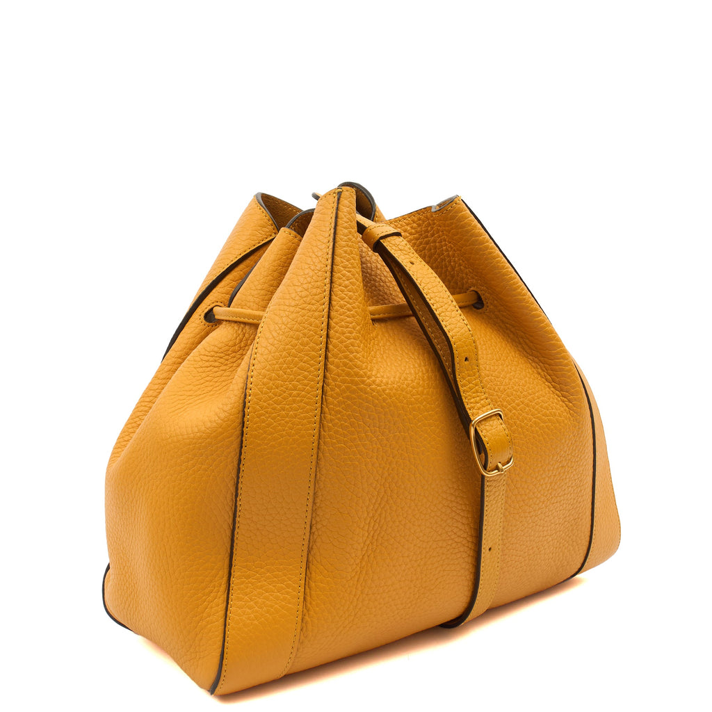 Mulberry Tote Millie Tote in Yellow, Calfskin Leather — Side View