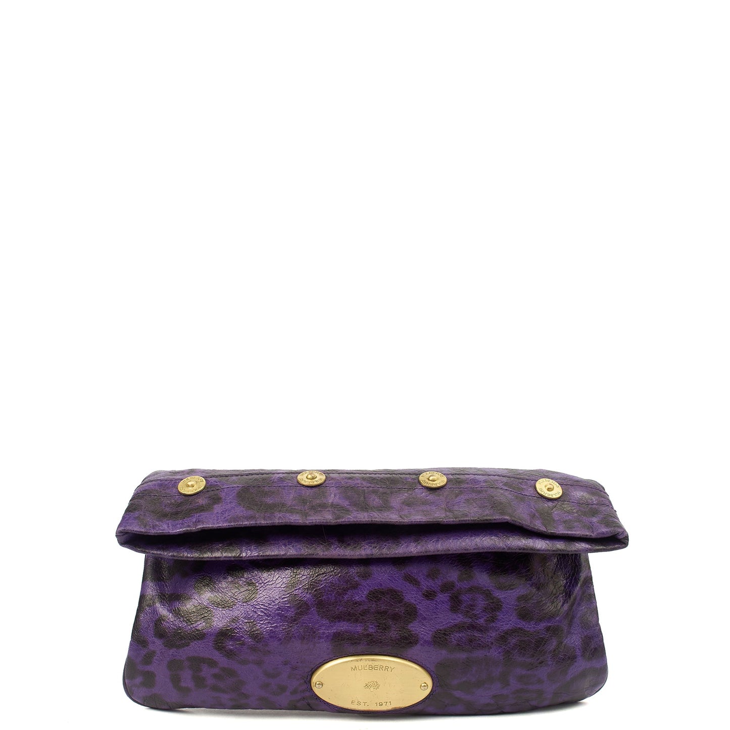 Mulberry Clutch Mitzy Clutch in Print, Calfskin Leather — Front View