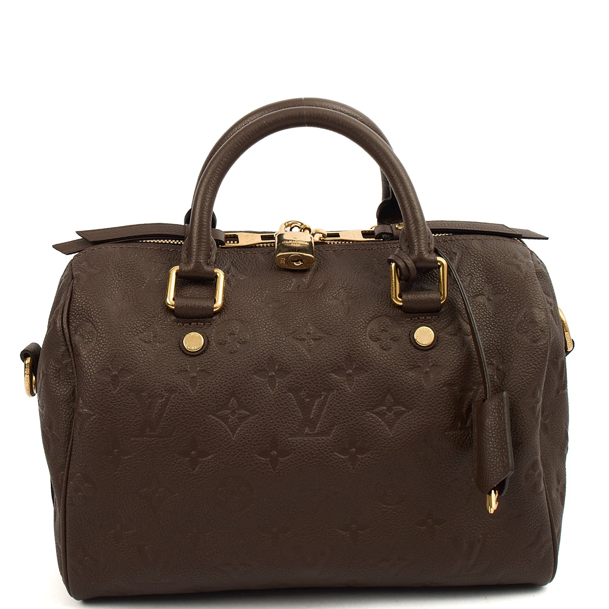Louis Vuitton Top Handle Speedy Bandouliere 30 in Monogram, Empreinte Leather — Front View