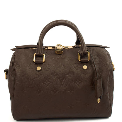 Louis Vuitton Top Handle Speedy Bandouliere 30 in Monogram, Empreinte Leather — Front View