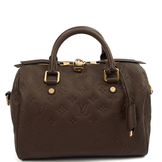 Louis Vuitton Top Handle Speedy Bandouliere 30 in Monogram, Empreinte Leather — Front View