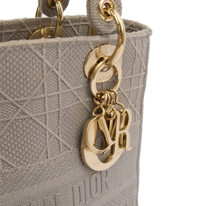 Christian Dior Cross Body Lady D-lite - Medium in Grey, Fabric — Lifestyle View