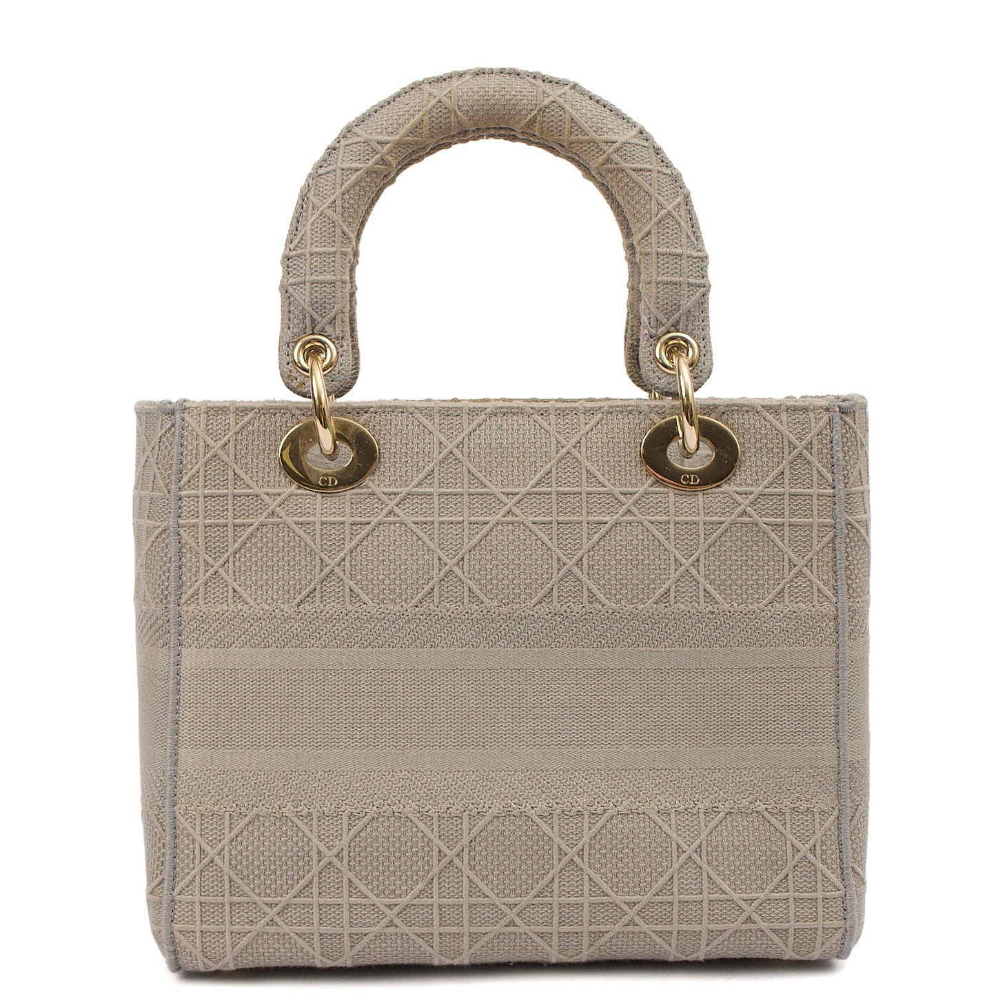 Christian Dior Cross Body Lady D-lite - Medium in Grey, Fabric — Top View