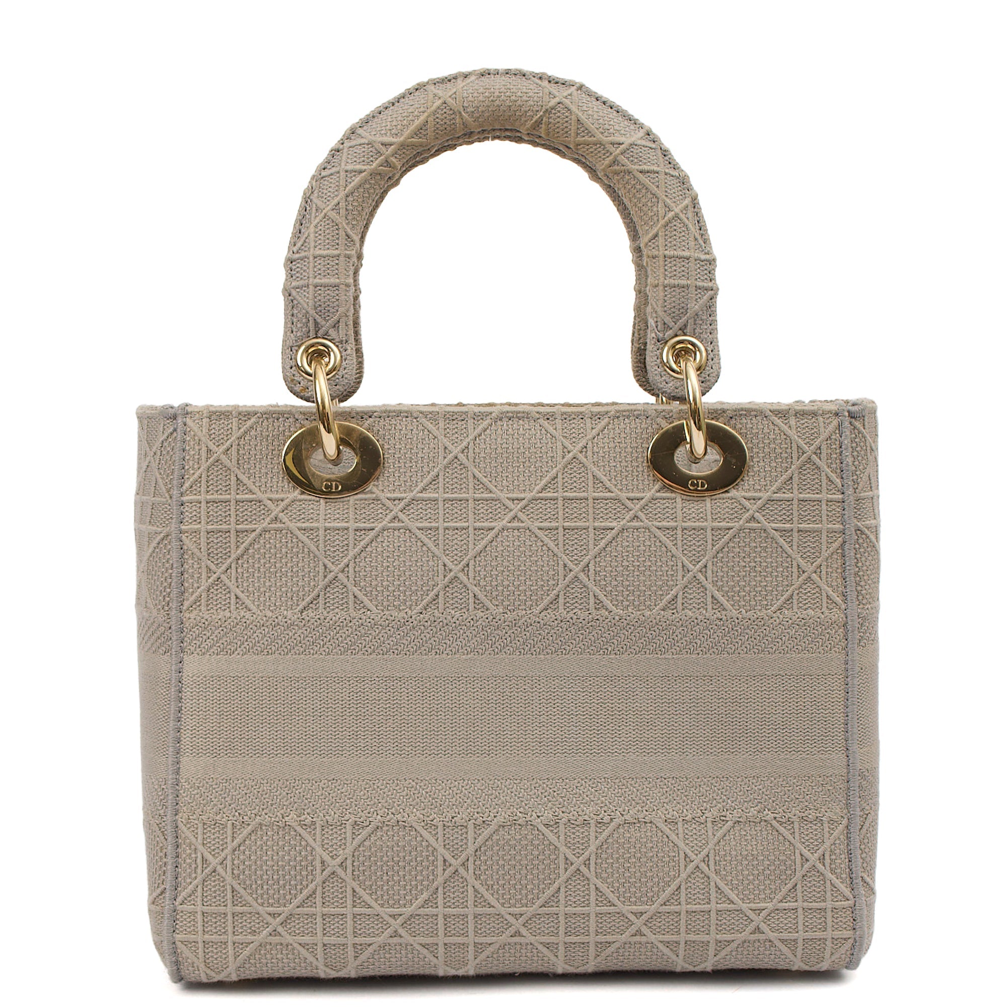 Christian Dior Cross Body Lady D-lite - Medium in Grey, Fabric — Top View