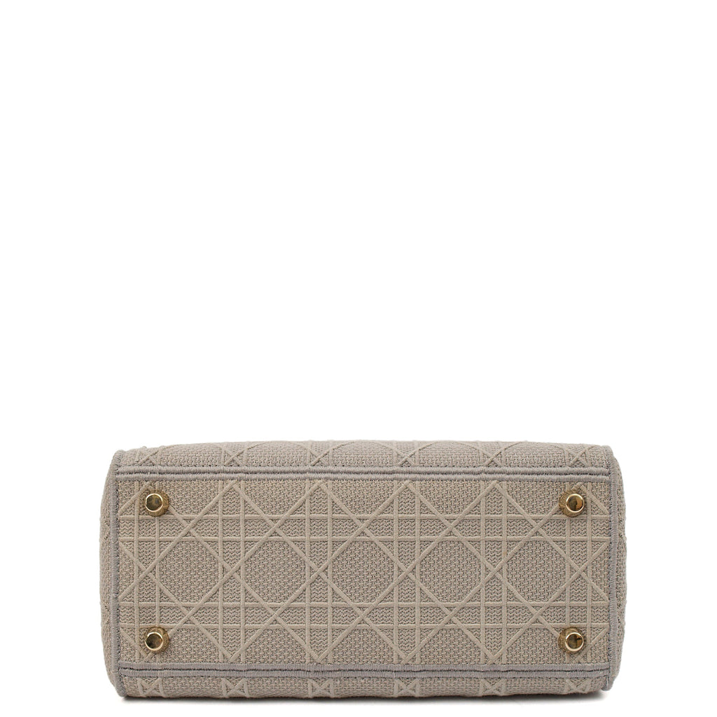 Christian Dior Cross Body Lady D-lite - Medium in Grey, Fabric — Detail View