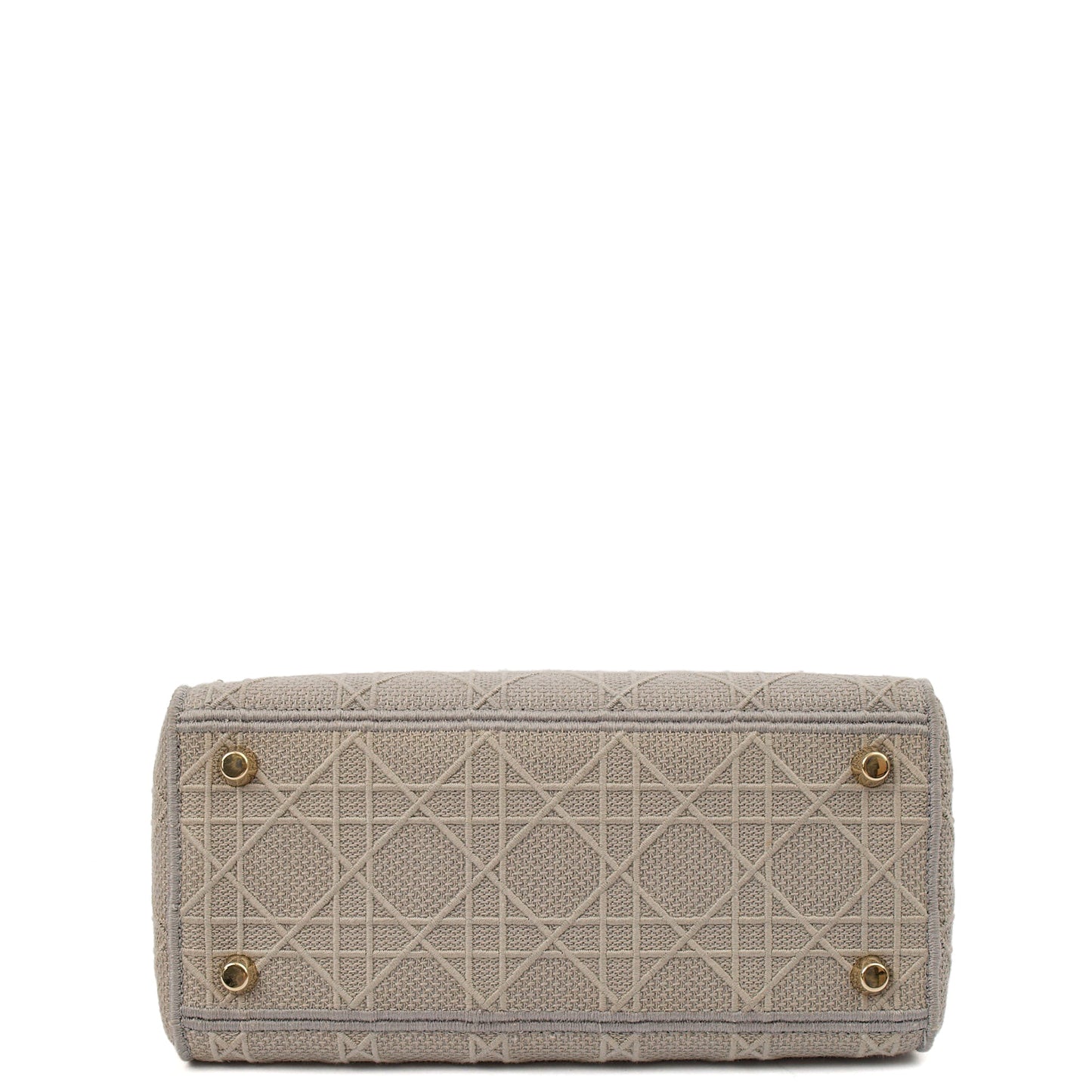 Christian Dior Cross Body Lady D-lite - Medium in Grey, Fabric — Detail View