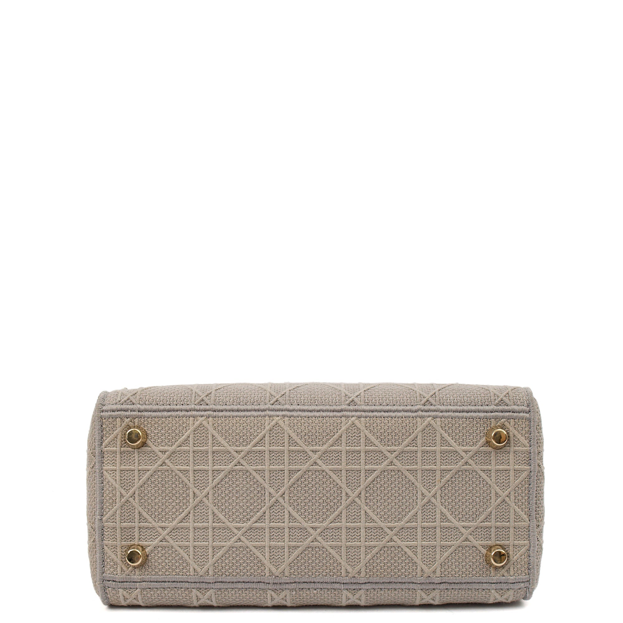 Christian Dior Cross Body Lady D-lite - Medium in Grey, Fabric — Detail View