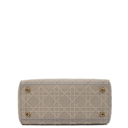 Christian Dior Cross Body Lady D-lite - Medium in Grey, Fabric — Detail View