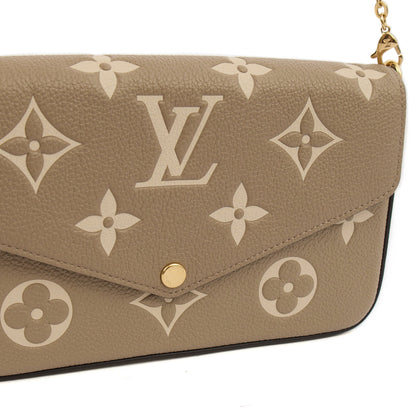 Louis Vuitton Cross Body Felicie Pochette in Grey, Empreinte Leather — Detail View