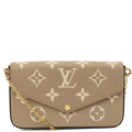 Louis Vuitton Cross Body Felicie Pochette in Grey, Empreinte Leather — Front View