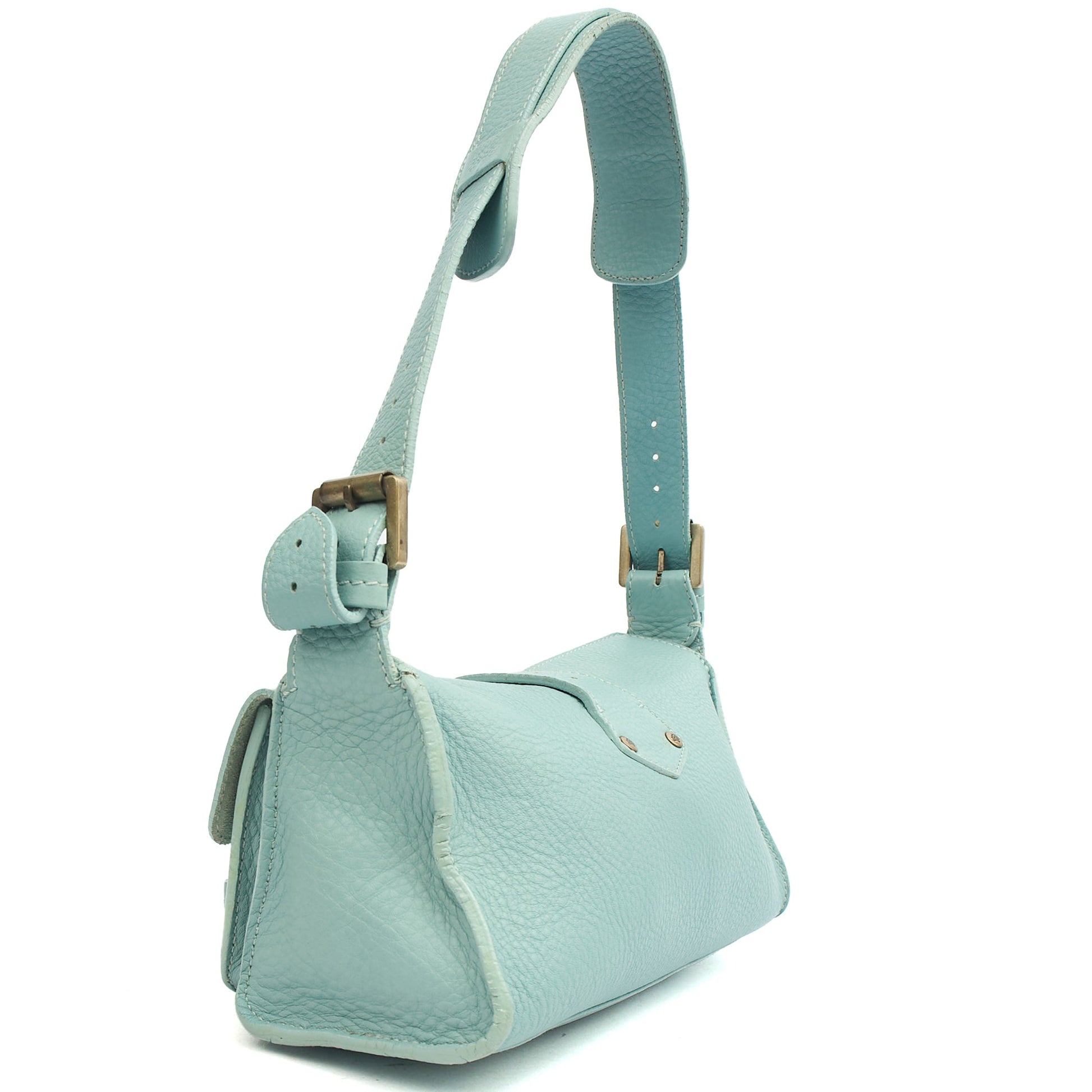 Mulberry Shoulder Bag Blenheim in Blue, Leather — Side View