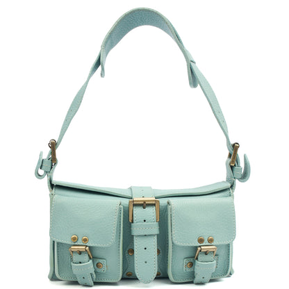 Mulberry Shoulder Bag Blenheim in Blue, Leather — Front View