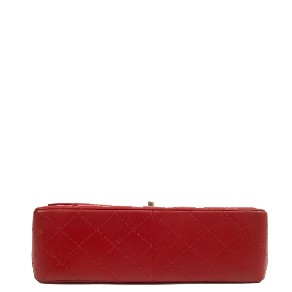 Chanel Shoulder Bag Classic Double Flap - Large in Red, Lambskin Leather — Alternate View 15