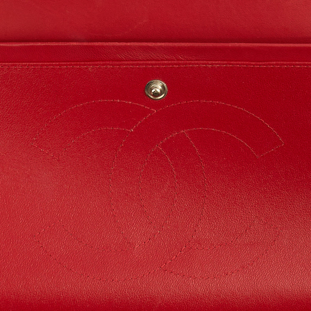 Chanel Shoulder Bag Classic Double Flap - Large in Red, Lambskin Leather — Alternate View 10