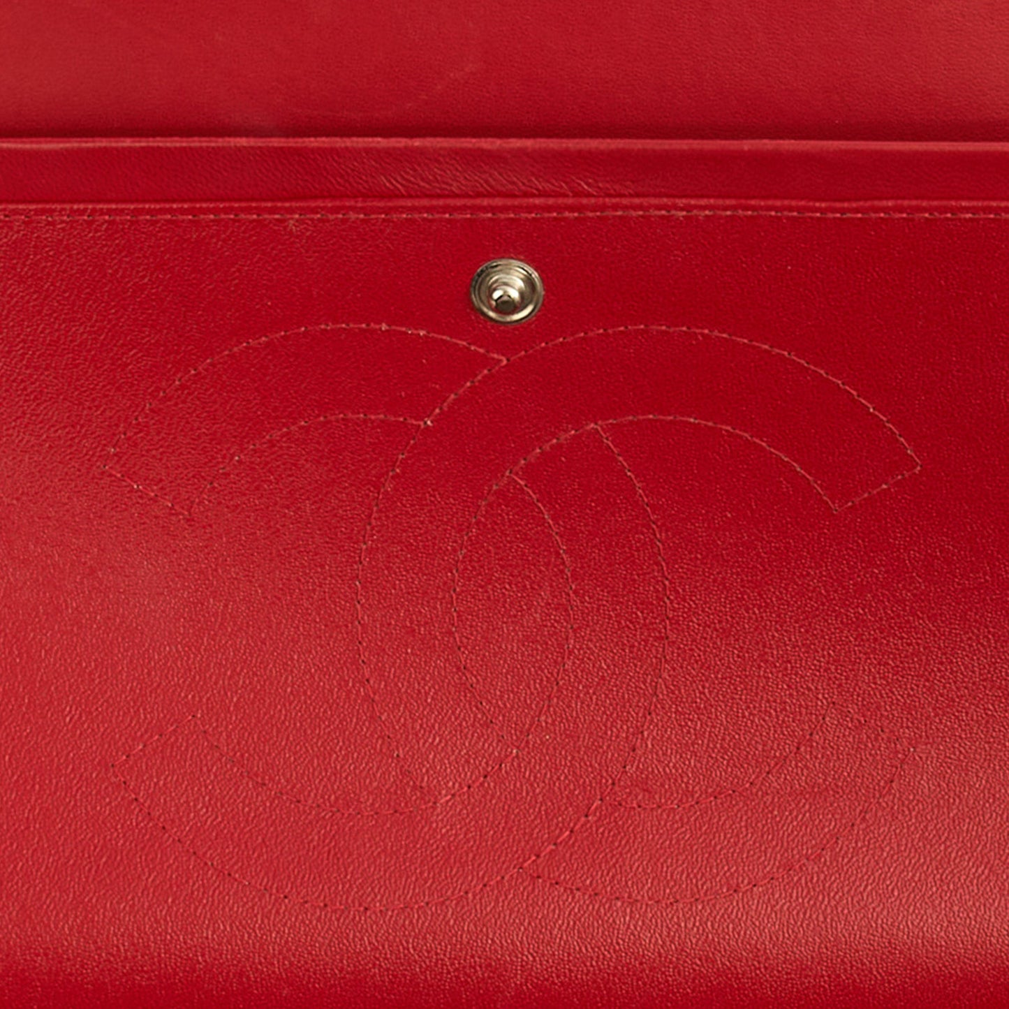 Chanel Shoulder Bag Classic Double Flap - Large in Red, Lambskin Leather — Alternate View 10