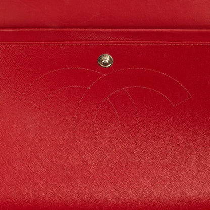 Chanel Shoulder Bag Classic Double Flap - Large in Red, Lambskin Leather — Alternate View 10
