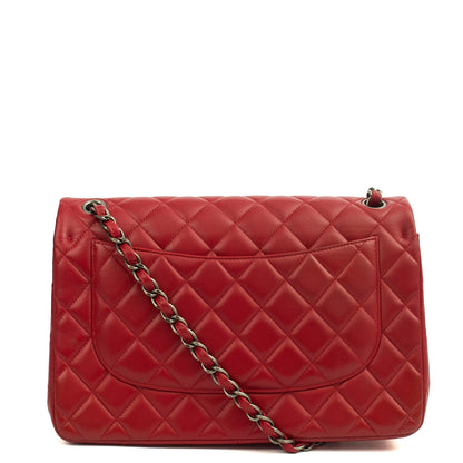 Chanel Shoulder Bag Classic Double Flap - Large in Red, Lambskin Leather — Alternate View 14