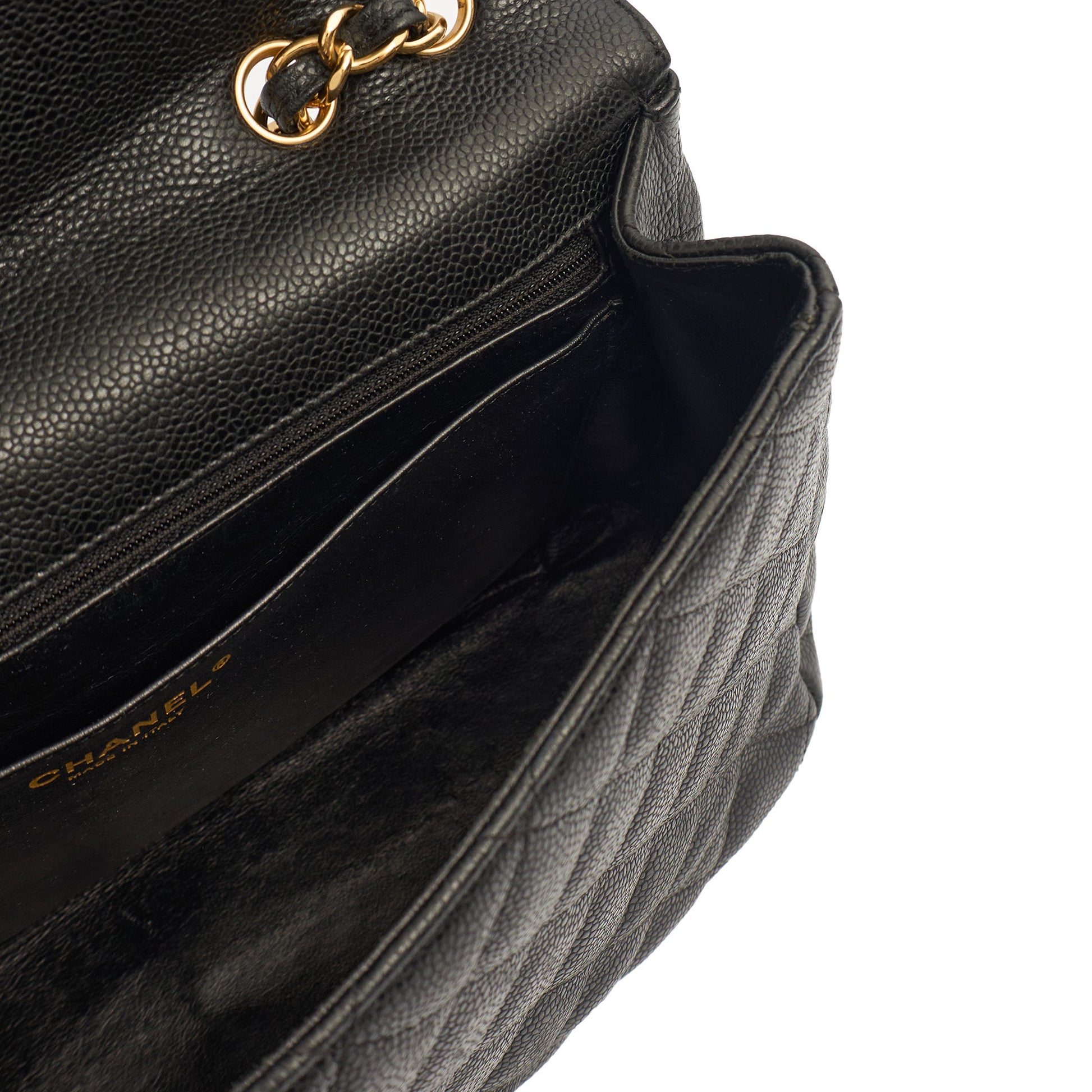 Chanel Shoulder Bag Classic Single Flap - Maxi in Black, Caviar Leather — Alternate View 12