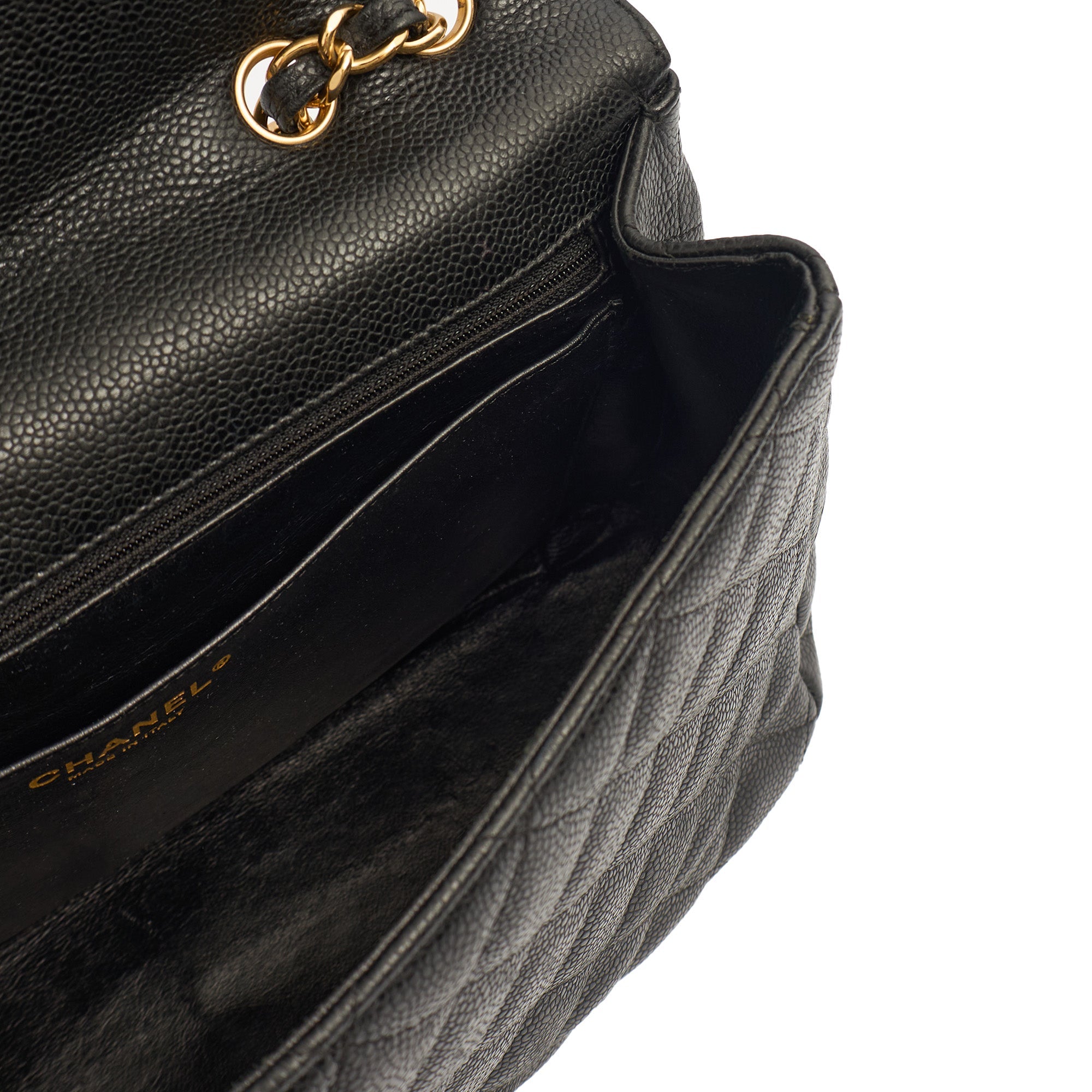 Chanel Shoulder Bag Classic Single Flap - Maxi in Black, Caviar Leather — Alternate View 12