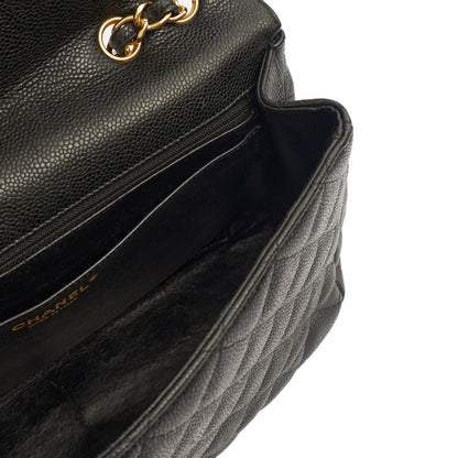 Chanel Shoulder Bag Classic Single Flap - Maxi in Black, Caviar Leather — Alternate View 12