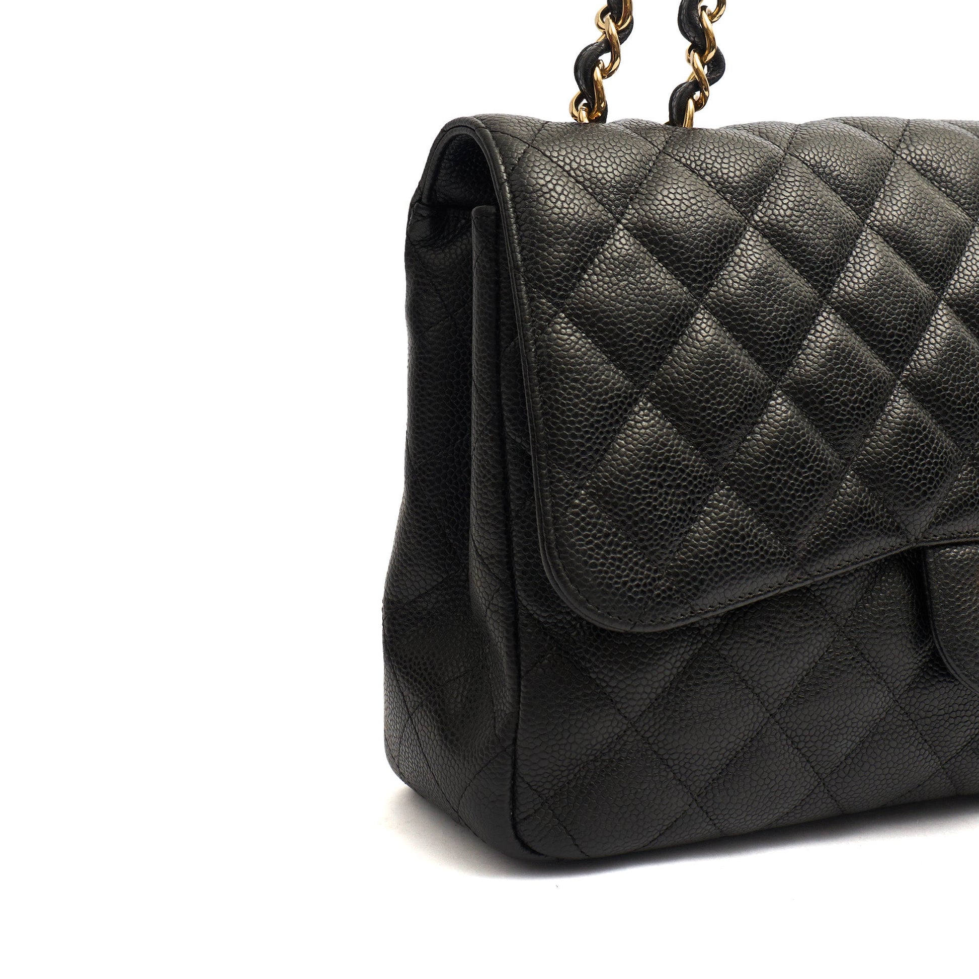 Chanel Shoulder Bag Classic Single Flap - Maxi in Black, Caviar Leather — Alternate View 9