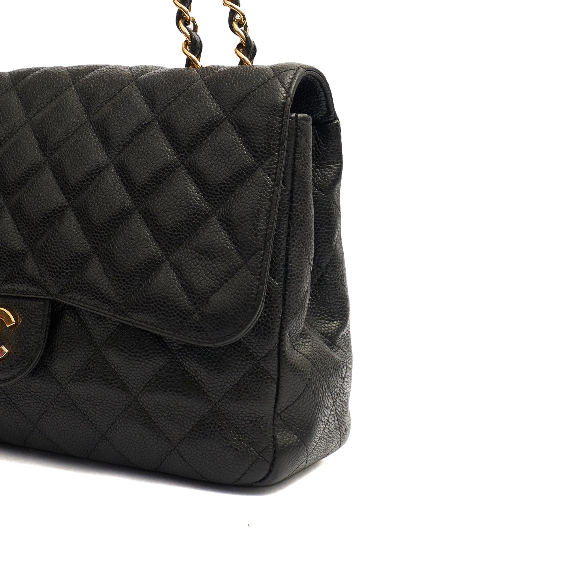Chanel Shoulder Bag Classic Single Flap - Maxi in Black, Caviar Leather — Alternate View 7