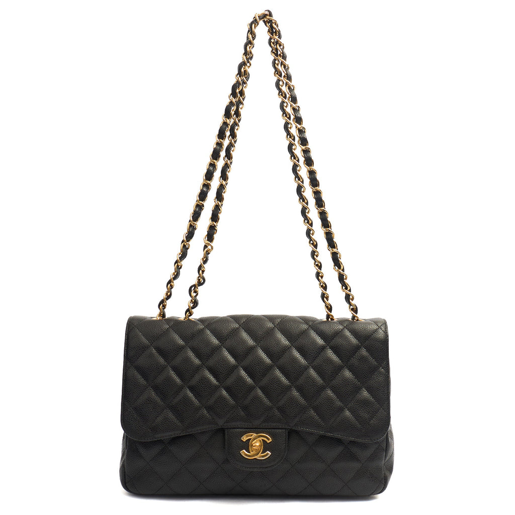 Chanel Shoulder Bag Classic Single Flap - Maxi in Black, Caviar Leather — Alternate View 10