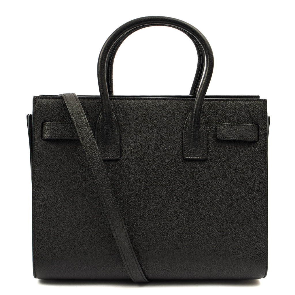 Saint Laurent Tote Sac de Jour Baby in Black, Leather — Back View