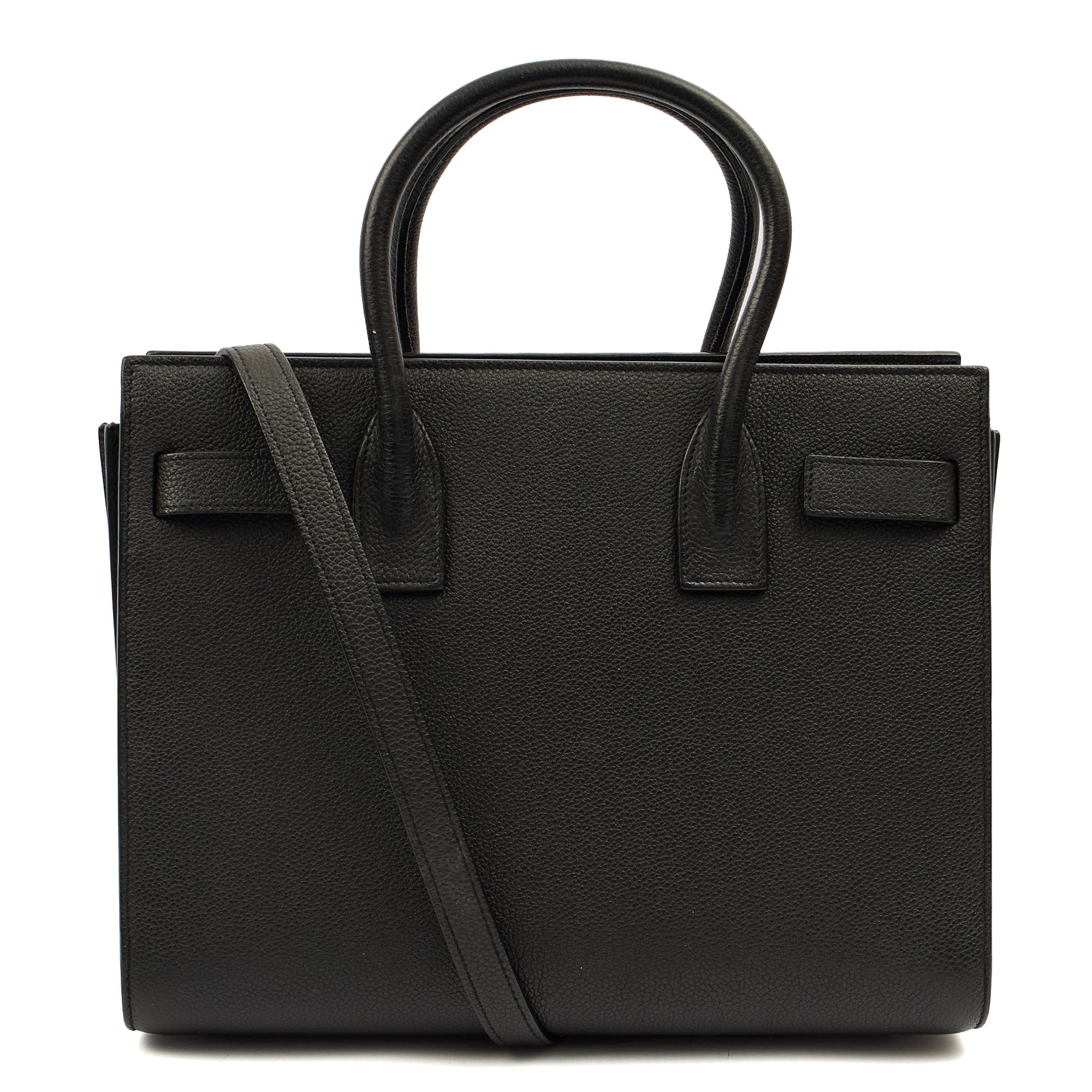 Saint Laurent Tote Sac de Jour Baby in Black, Leather — Back View
