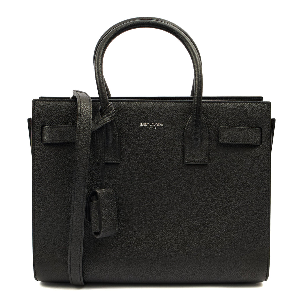 Saint Laurent Tote Sac de Jour Baby in Black, Leather — Front View