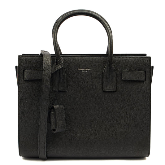 Saint Laurent Tote Sac de Jour Baby in Black, Leather — Front View