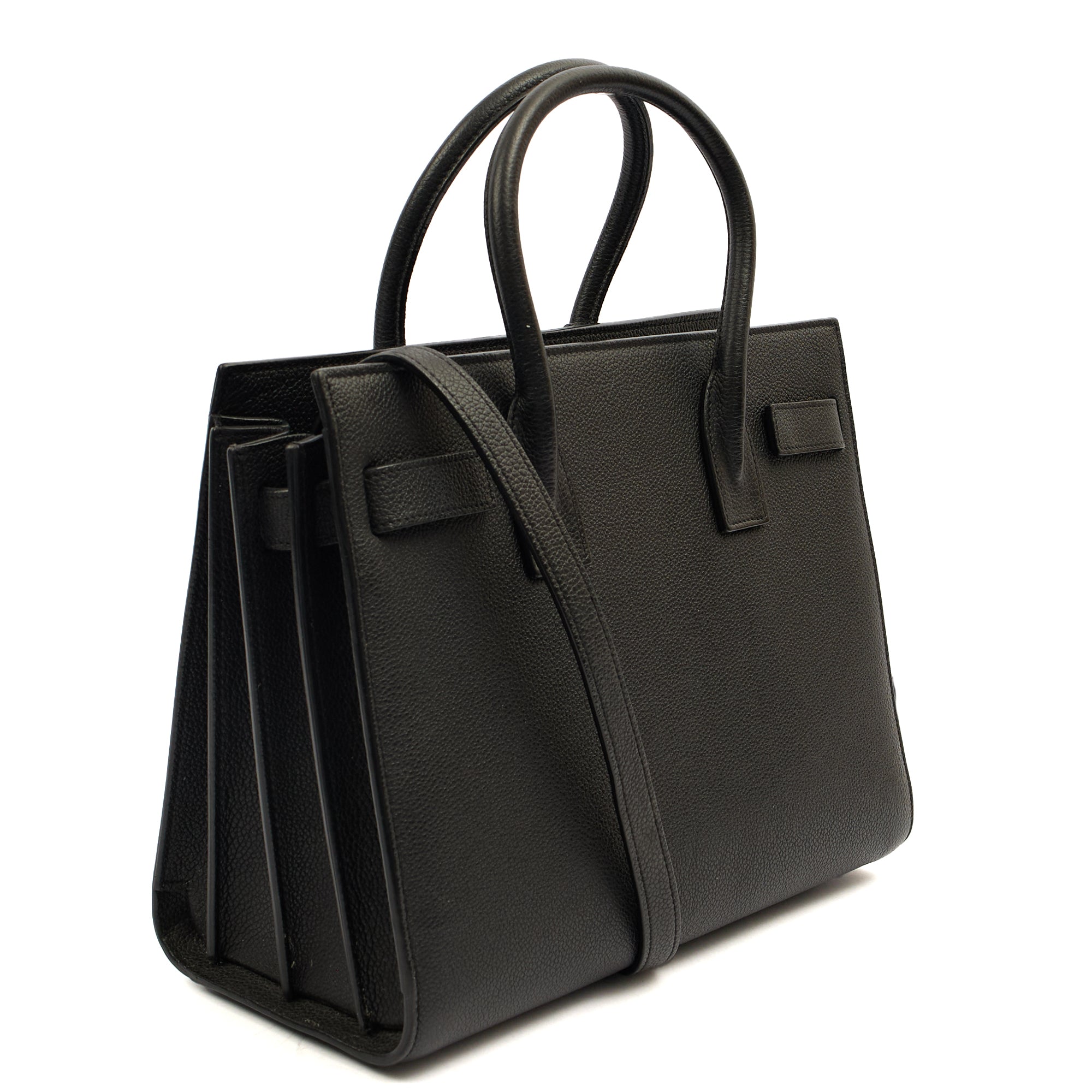 Saint Laurent Tote Sac de Jour Baby in Black, Leather — Side View