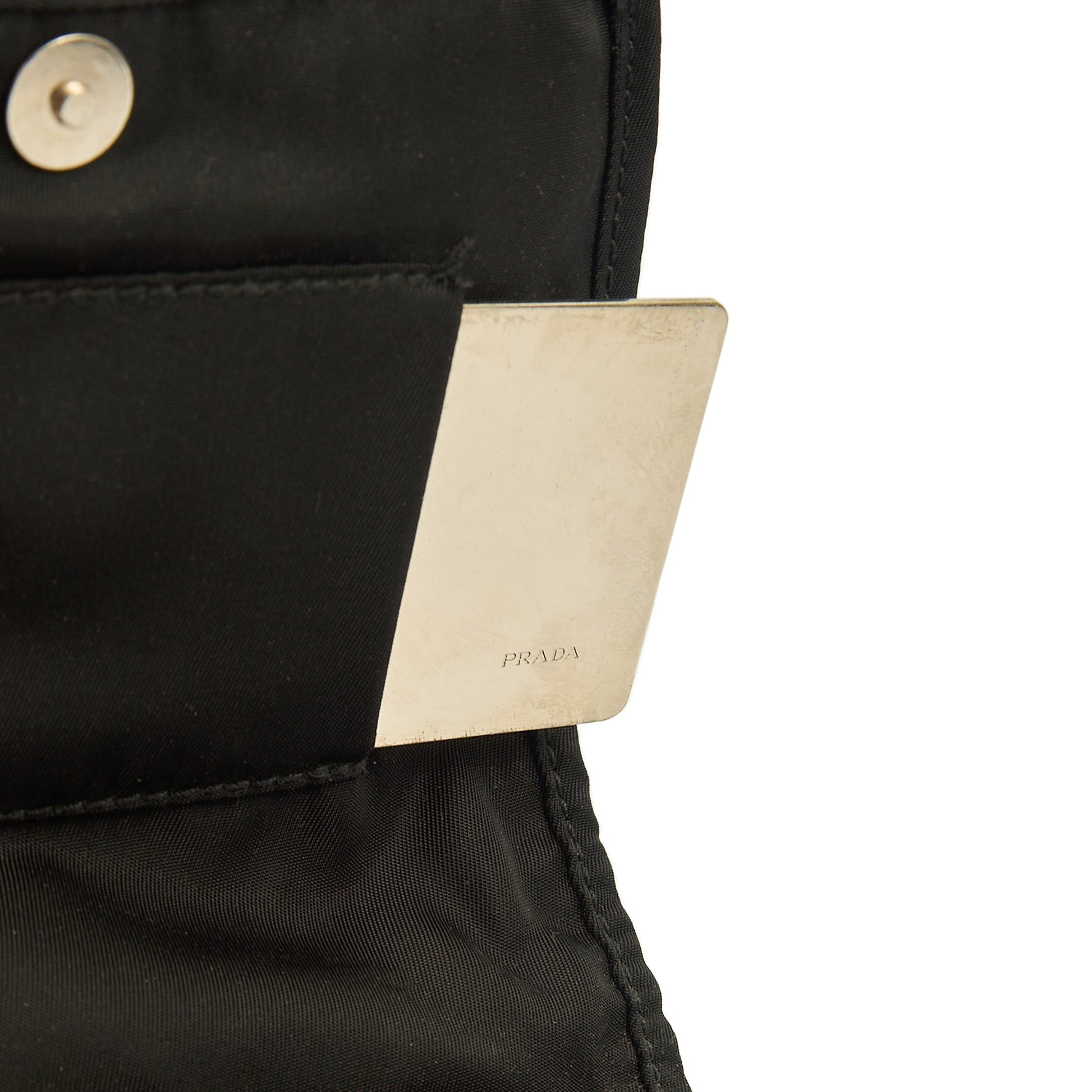 Prada Wallet Nylon Pouch Wristlet in Black, Nylon — Detail View