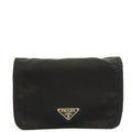 Prada Wallet Nylon Pouch Wristlet in Black, Nylon — Front View