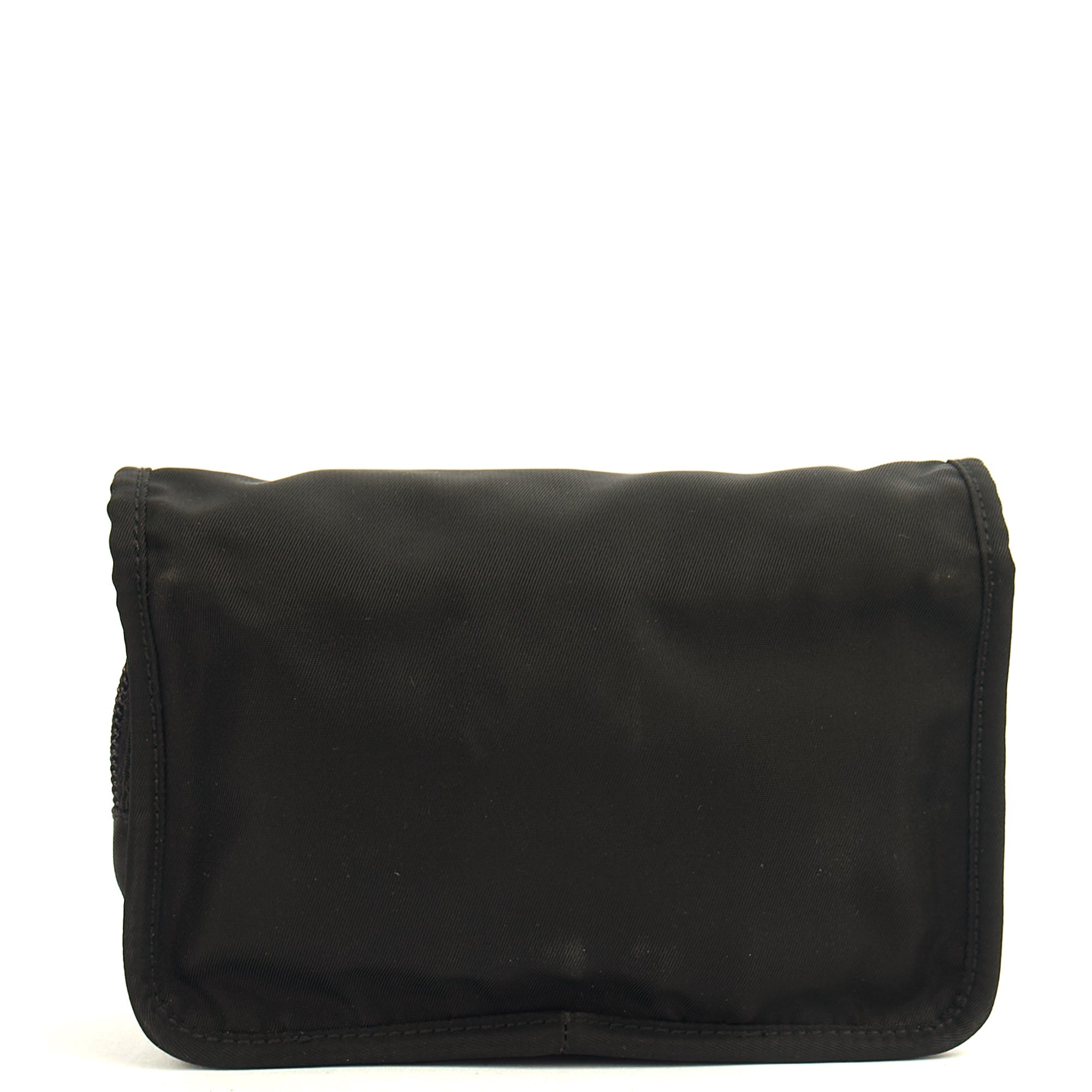 Prada Wallet Nylon Pouch Wristlet in Black, Nylon — Back View
