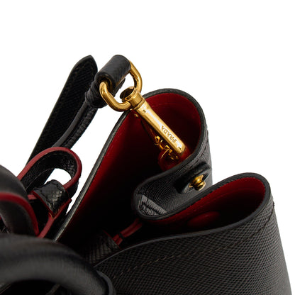 Prada Tote Double Tote - Medium in Black, Saffiano Leather — Alternate View 13