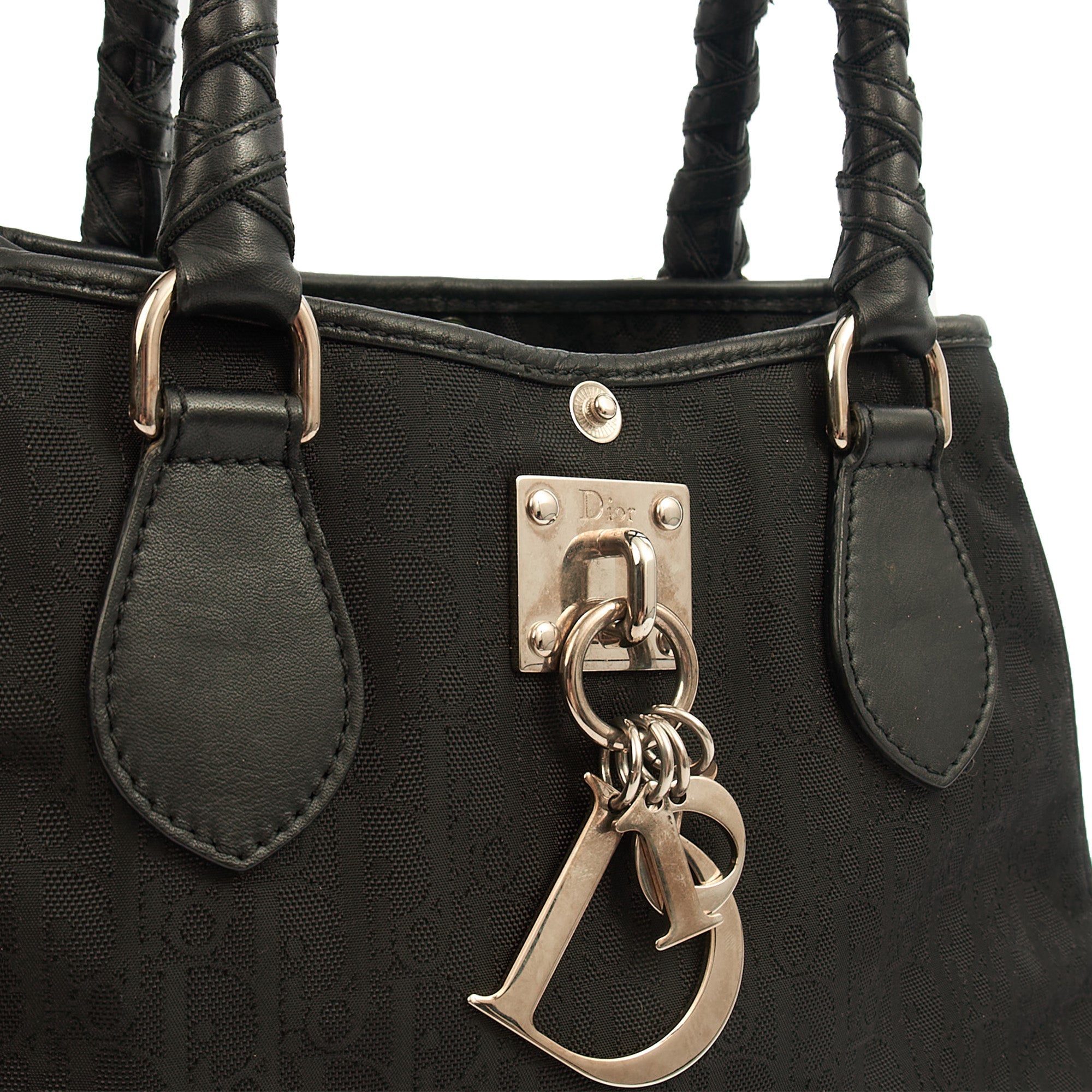 Christian Dior Tote Trotter Boston in Black, Fabric — Alternate View 7