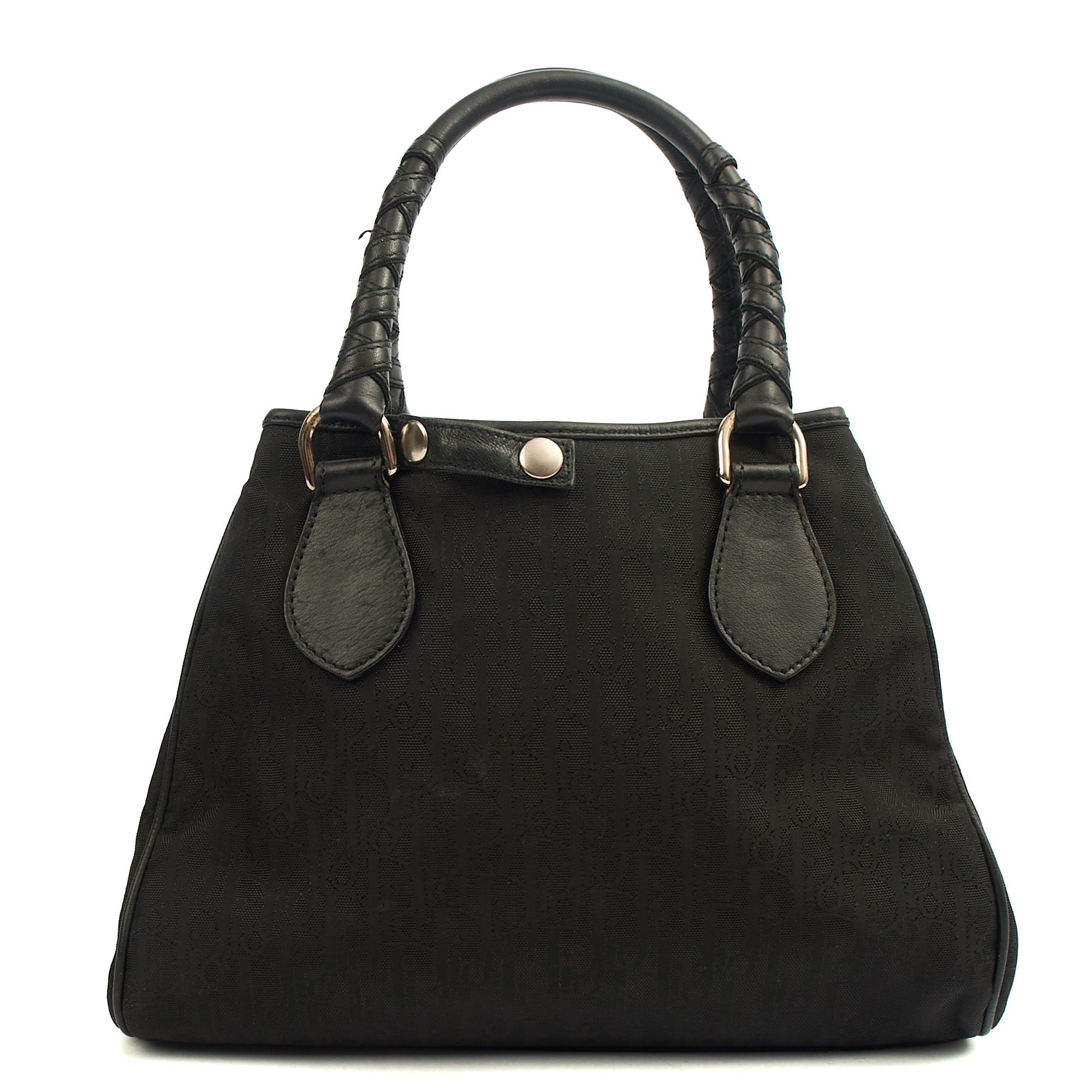 Christian Dior Tote Trotter Boston in Black, Fabric — Top View