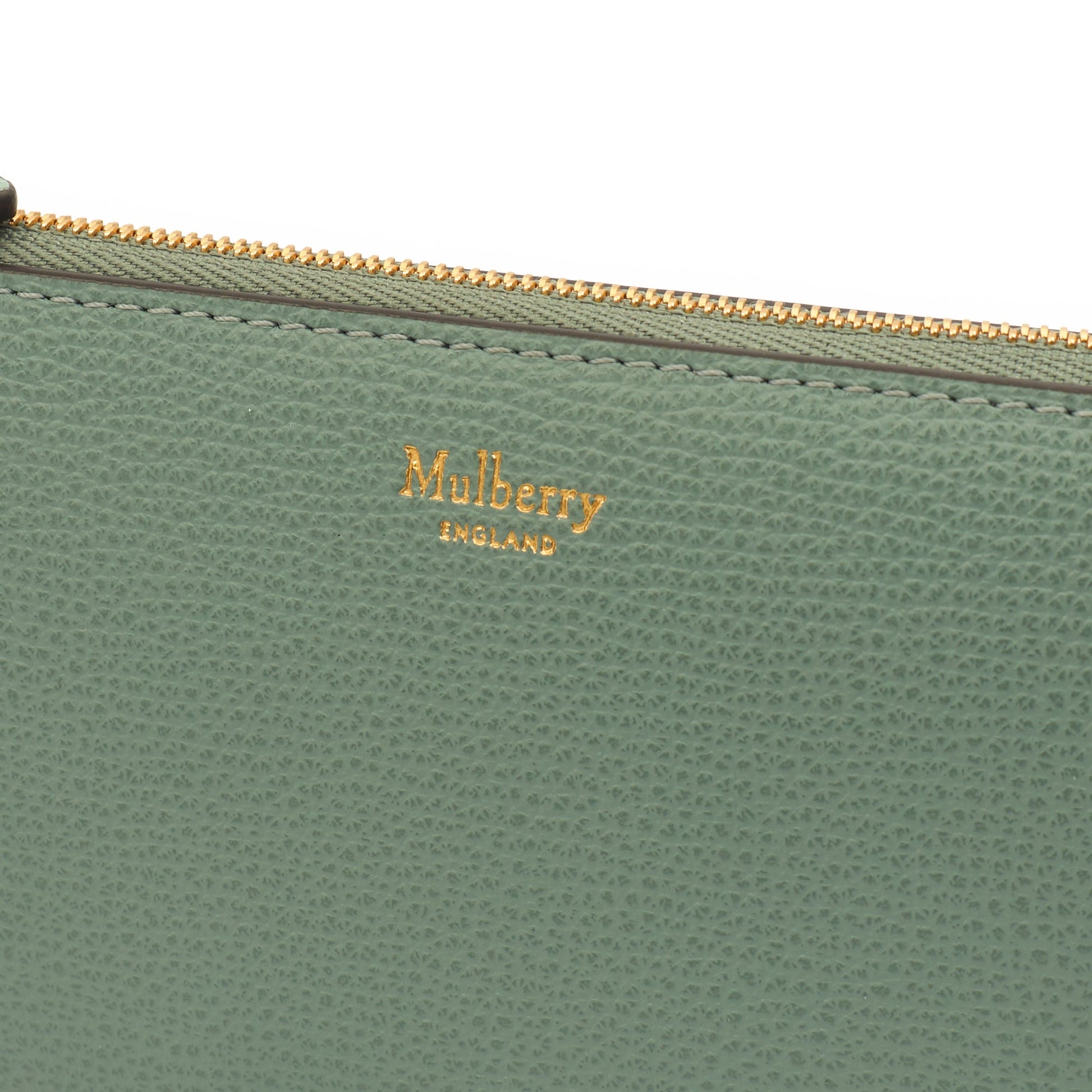 Mulberry Purse Zip Around Wallet - Medium in Green, Calfskin Leather — Side View