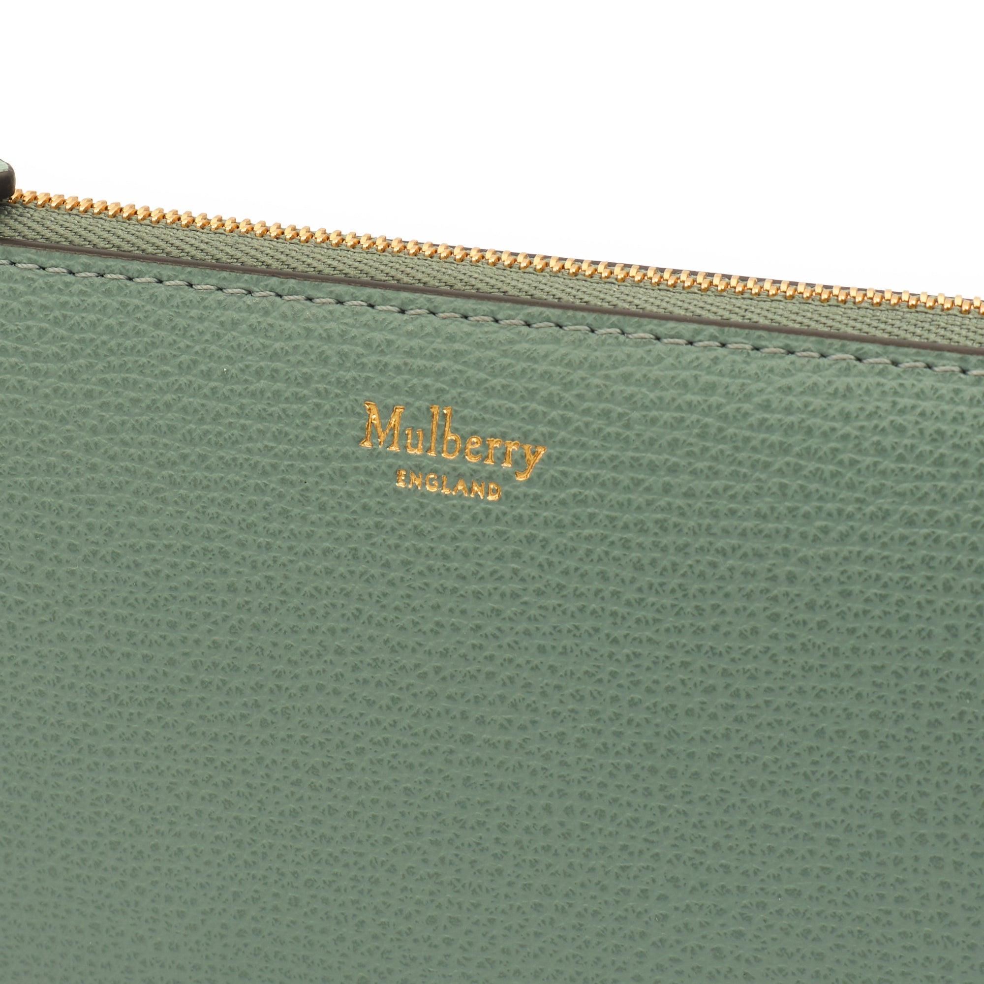 Mulberry Purse Zip Around Wallet - Medium in Green, Calfskin Leather — Side View