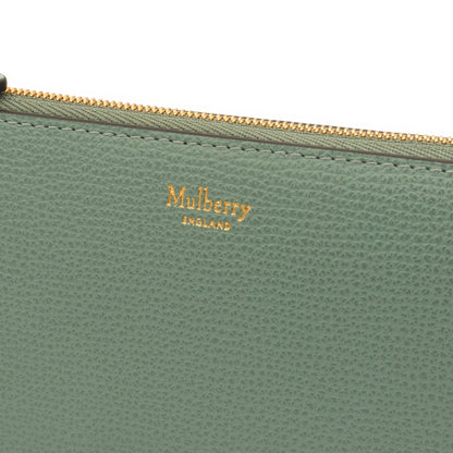 Mulberry Purse Zip Around Wallet - Medium in Green, Calfskin Leather — Side View