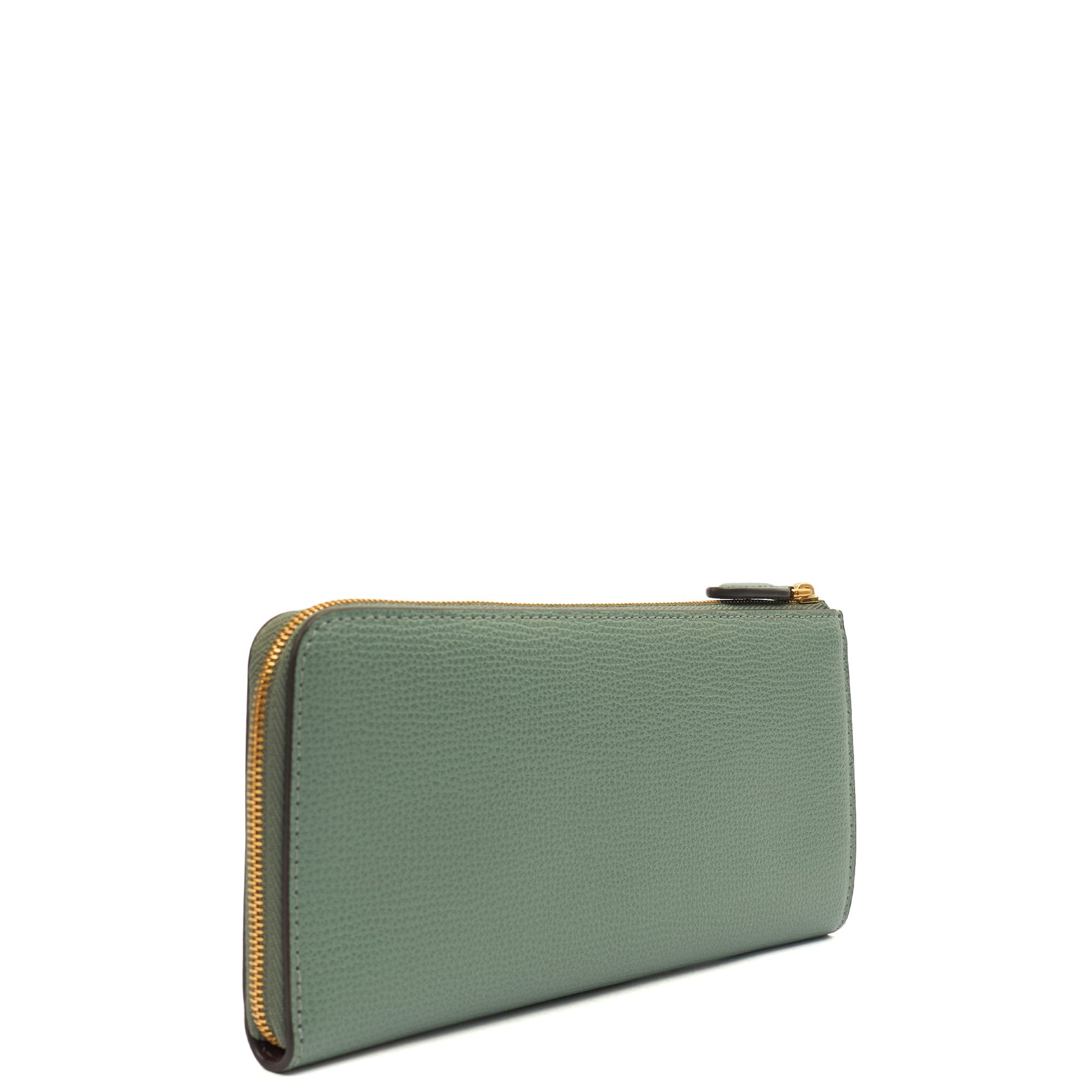 Mulberry Purse Zip Around Wallet - Medium in Green, Calfskin Leather — Back View