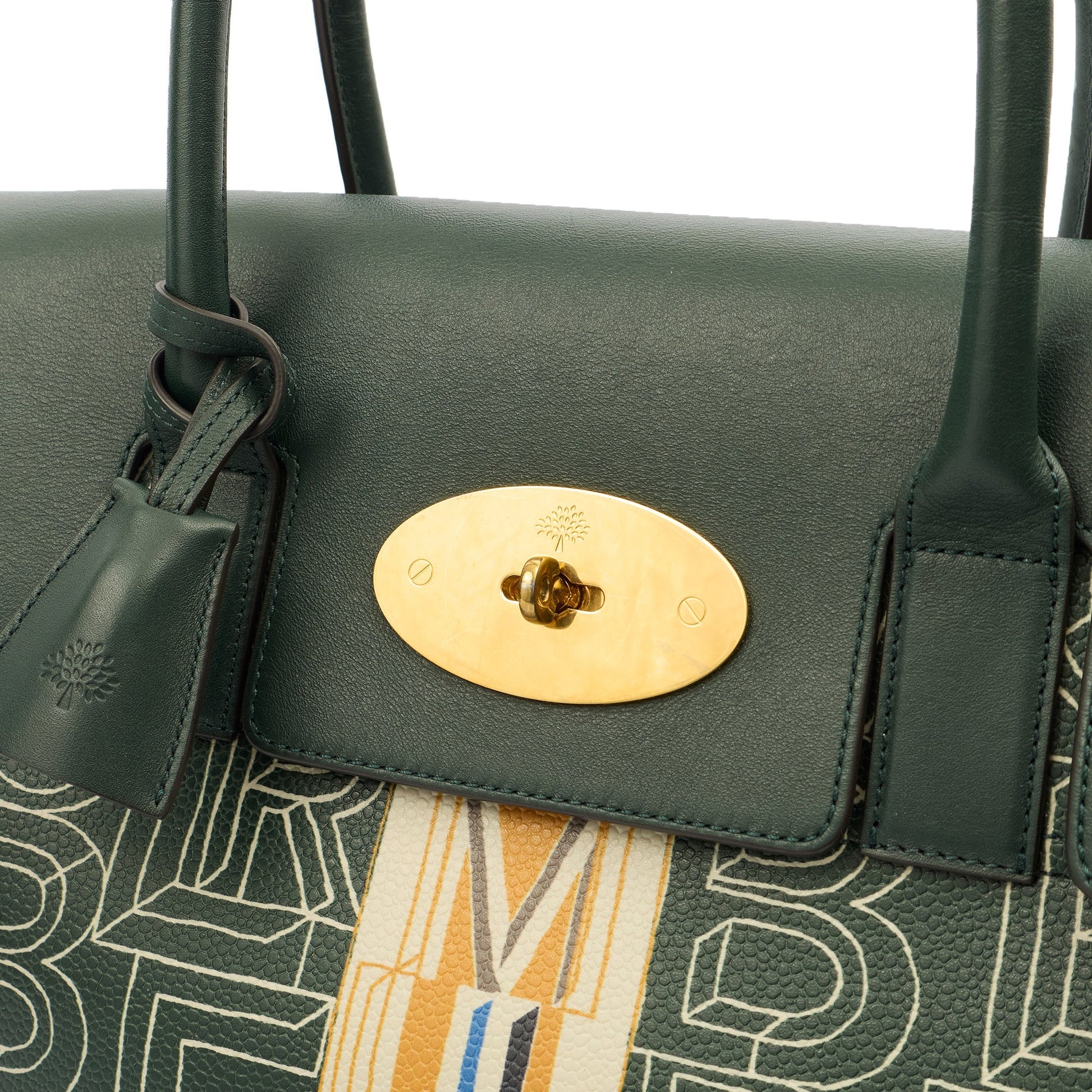 Mulberry Tote Bayswater Heritage in Green, Calfskin Leather — Side View