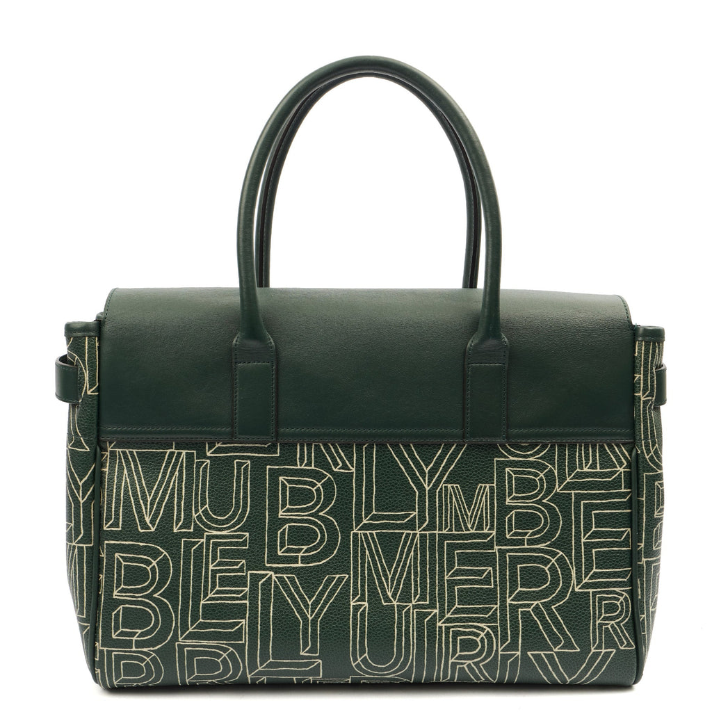 Mulberry Tote Bayswater Heritage in Green, Calfskin Leather — Top View