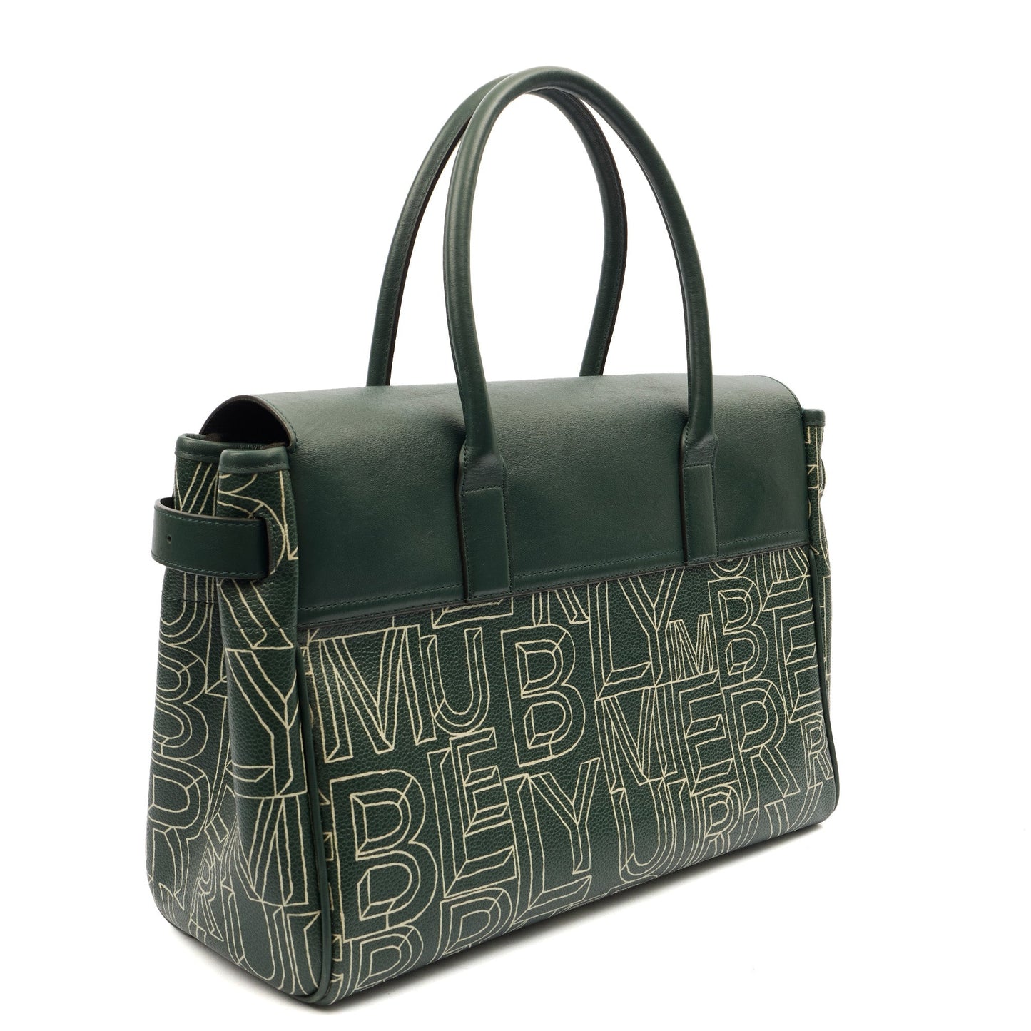 Mulberry Tote Bayswater Heritage in Green, Calfskin Leather — Back View