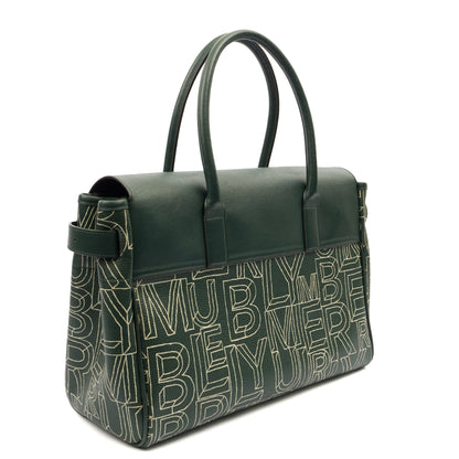 Mulberry Tote Bayswater Heritage in Green, Calfskin Leather — Back View