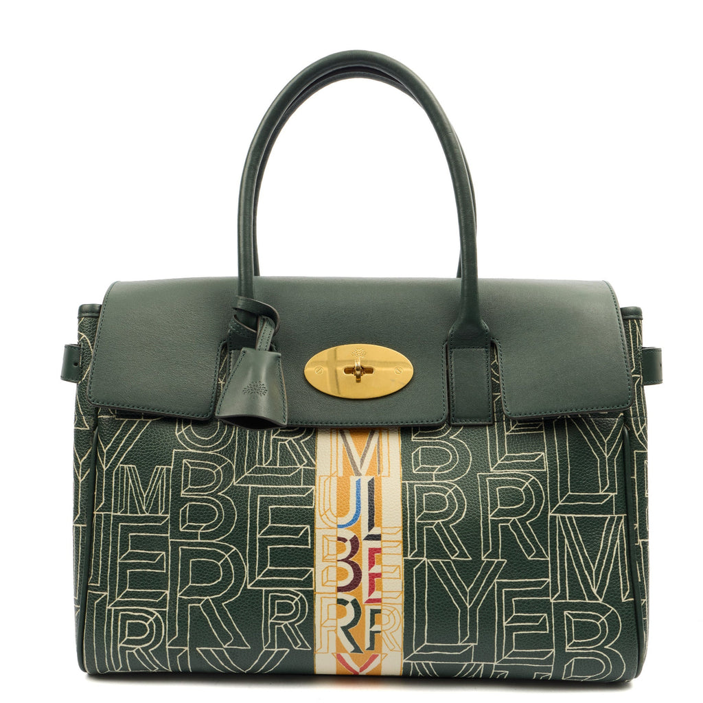 Mulberry Tote Bayswater Heritage in Green, Calfskin Leather — Front View